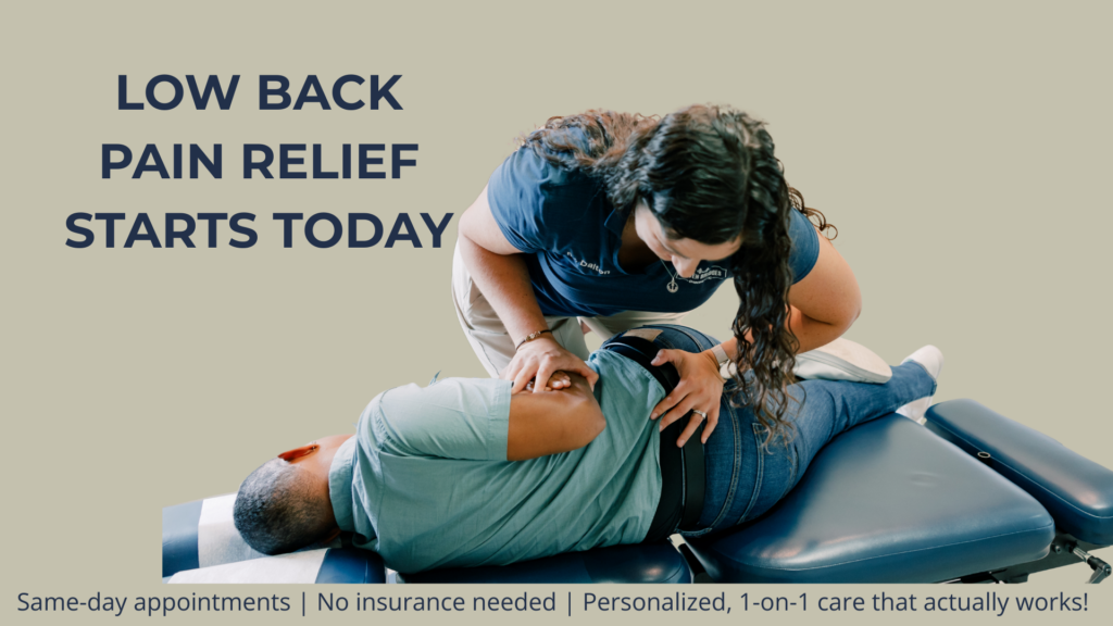 Dr Dalton adjusting a patients low back in side posture